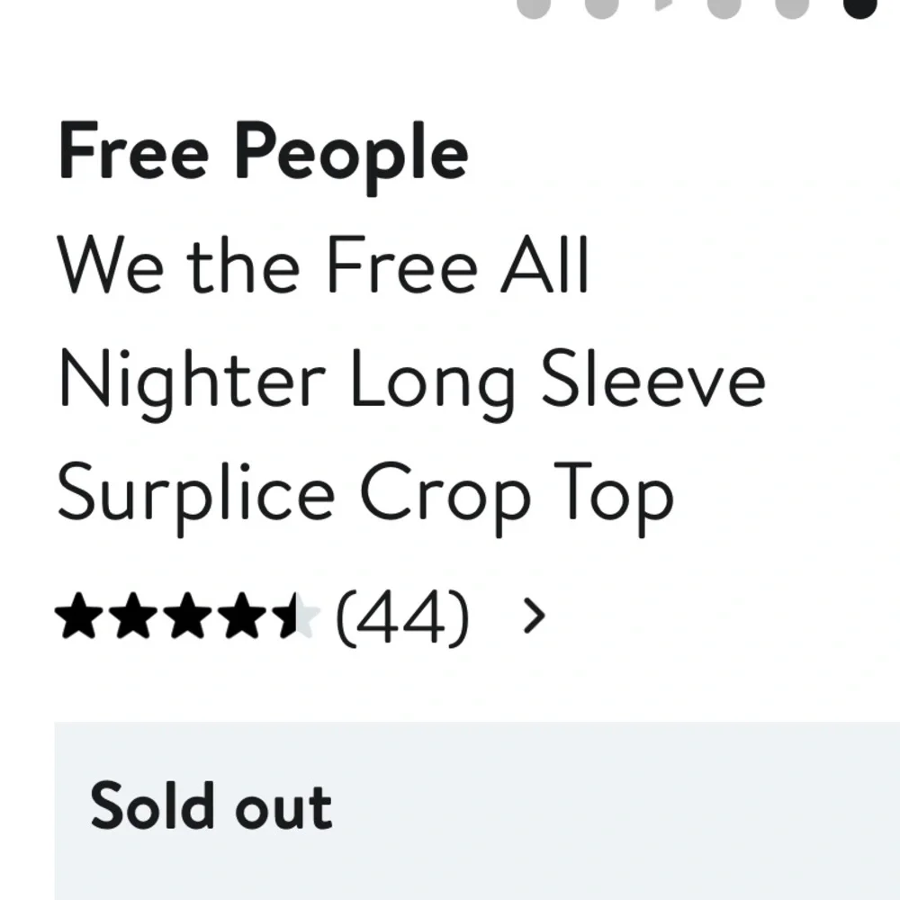 NWT $78 We The Free All Nighter Long Sleeve Surplus Crop Top Free People - Picture 14 of 15